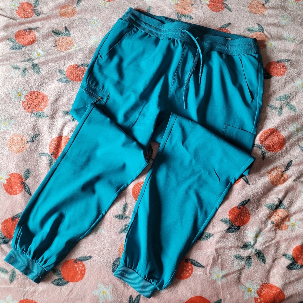 SCRUBLETICS teal women's scrub jogger pants size XL